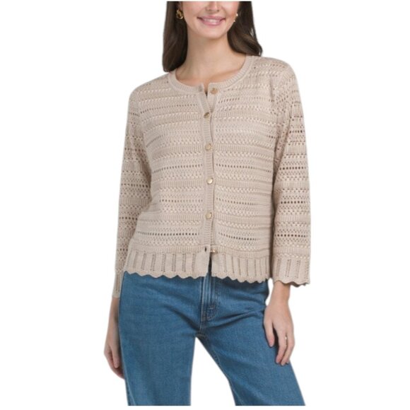 Cyrus Sweaters - CYRUS Novelty Stitch Button Front Cardigan